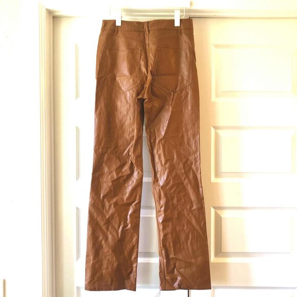 NWT A.L.C. Freddie Faux Leather Pant Boot Cut Cognac 8 MSRP $395 - Picture 5 of 7